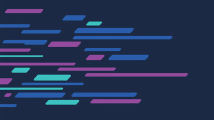 Poster - Abstract background with blue purple and cyan horizontal lines on a dark blue background
