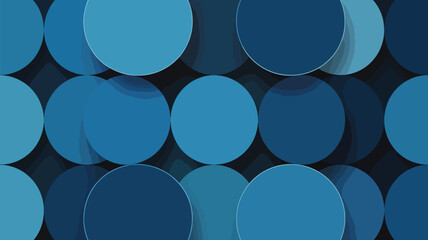 Poster - A pattern of overlapping blue circles in varying shades creating an abstract design effect look texture