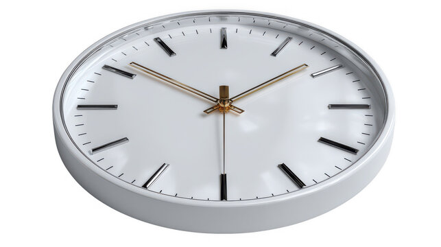 Round white clockontransparentbackground