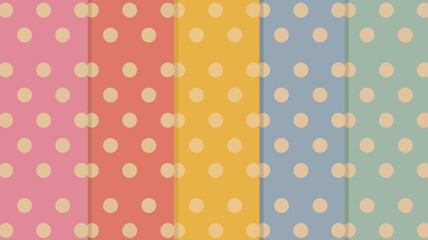 Poster - Colorful background with polka dots in pink red yellow blue and green pastel shades pattern design