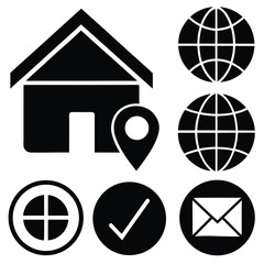 Fototapete - Web icon set: diverse vector symbols for internet, business, and home website design