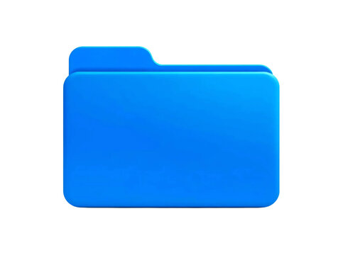 Blue folder icon isolated on transparent background