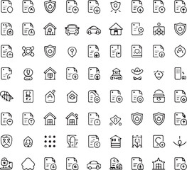 Aufkleber - A collection of various linear icons arranged on a white background