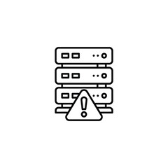 Leinwandbilder - Server rack with a warning symbol indicating a system error or alert