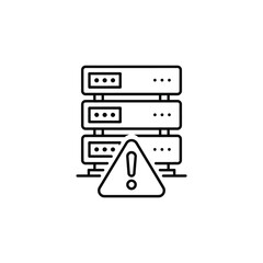 Leinwandbilder - Server rack with warning sign indicating system error or critical alert