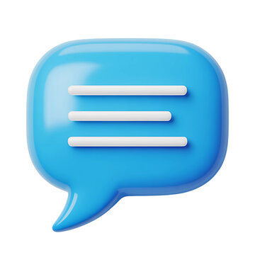 Contemporary blue speech bubble graphic element designed for use in web design and application interfaces, easily scalable for diverse projects.