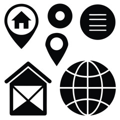 Fototapete - Web icon set: Modern vector symbols for internet, communication, and business website design