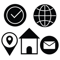 Fototapete - Web icon set: business communication symbols for internet website design
