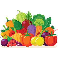 Aufkleber - Horizontal Fruit and Vegetable Design