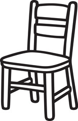Fototapete - Clean and simple black vector outline of a chair icon.