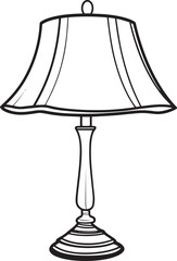Fototapete - Clean and simple black vector linear outline of a lamp.
