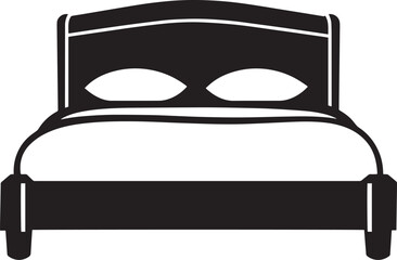 Fototapete - bed icon clean simple silhouette black vector illustration