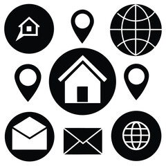 Fototapete - Web icons vector set: home, business, computer, mail, and arrow symbols for internet website design illustration