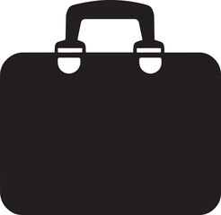 Fototapete - Business suitcase icon clean simple silhouette black vector illustration
