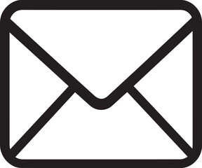 Fototapete - Black vector illustration of a clean, simple email icon in linear outline.