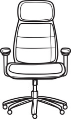 Fototapete - Office chair clean simple vector linear outline black vector illustration