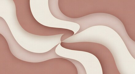 Poster - Abstract swirling shapes in beige, soft pink and warm brown create a visually compelling design.