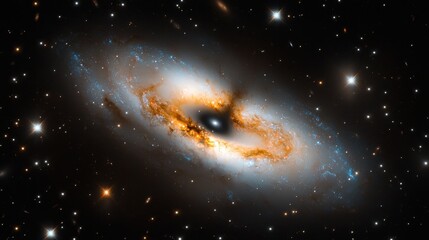 Wall Mural - a magnificent spiral galaxy showcases swirling clouds of gas and dust illuminated by bright stars. t