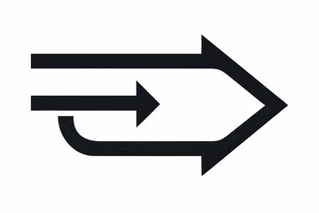 Poster - Illustration of three black arrows one curving back and merging into a larger arrow pointing right