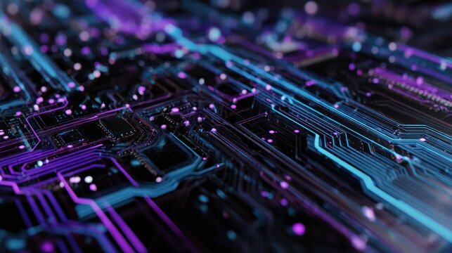 Glowing circuit board abstract technology background image