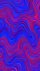 Poster - Abstract Digital Art Featuring Wavy Pattern and Colorful Swirls of Red and Blue Hues against Dark Backdrop