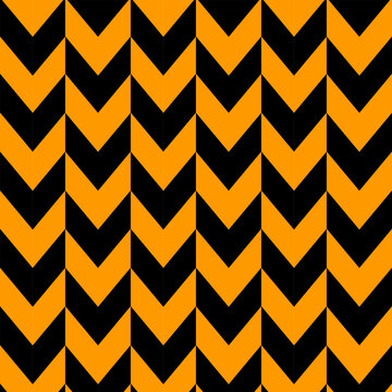 Repeating chevron pattern in black and orange.