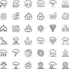 Poster - Various weather and nature icons arranged in a grid pattern design