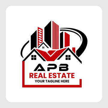 Letter APB building vector, APB initial construction. APB home letter logo design, APB real estate Logo , Style home logo
