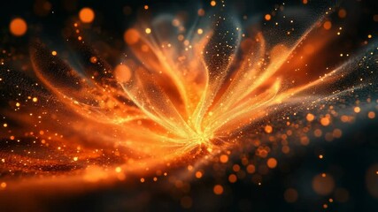 Poster - Vast Explosion of Glowing Particles in a Dynamic Firework Display