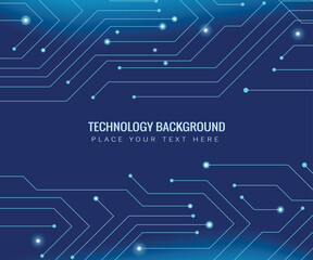 Poster - A blue tech background with circuit boardlike design and central text space