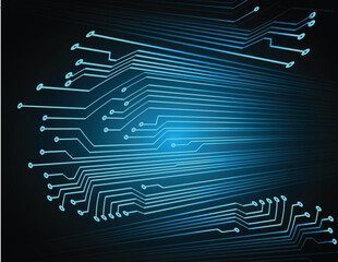 Poster - A detailed intricate depiction of blue circuit board patterns against a black background