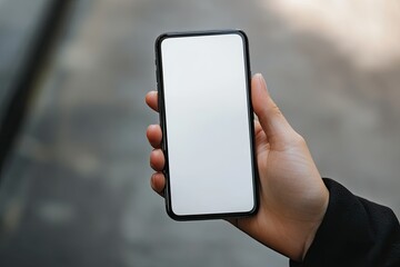 Poster - Detailed Image of Person Holding an Empty Screen Phone