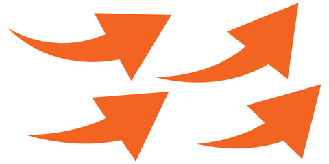 Poster - Long arrows icon. Long curved hand drawn arrow isolated background .
