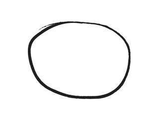 Leinwandbilder - Hand drawn black circle. Marker circle draw, pen circle draw, pencil circle draw. Hand drawn marking circle. Vector illustration.
