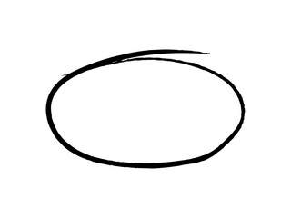 Leinwandbilder - Hand drawn black circle. Marker circle draw, pen circle draw, pencil circle draw. Hand drawn marking circle. Vector illustration.