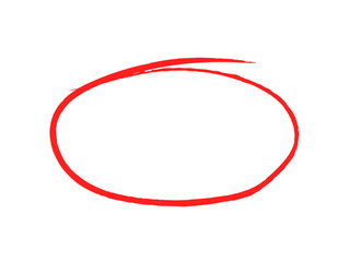 Leinwandbilder - Hand drawn red circle. Marker circle draw, pen circle draw, pencil circle draw. Hand drawn marking circle. Vector illustration.