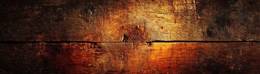 Wall Mural - Illuminated wooden texture, closeup of natural grain and light effects closeup