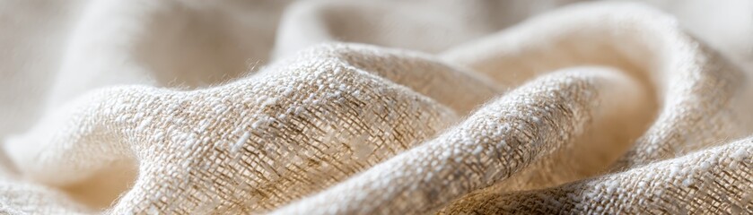 Wall Mural - Closeup of cloth texture, detailed view of woven fabric on white background closeup