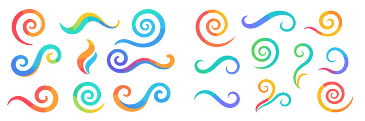 Poster - Colorful swirly patterns created with vibrant hues in a contemporary digital design