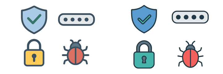 Poster - Graphic representation of cybersecurity concepts with a focus on protection and vulnerabilities in digital environments