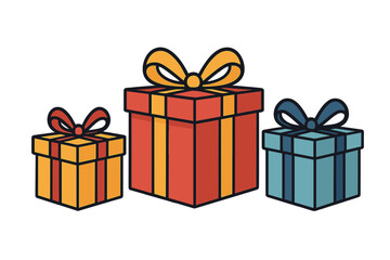 Poster - Colorful gift boxes arranged together for a festive celebration at a joyful event