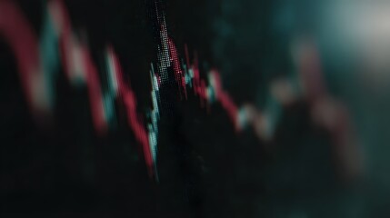 Poster - Closeup of a fluctuating chart data visualization