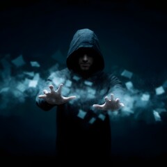 Poster - Hacker controlling virtual file transfer system with mid air gestures