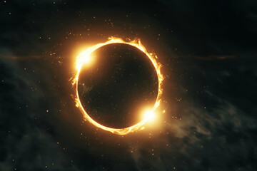 Wall Mural - a large, glowing circle in the sky