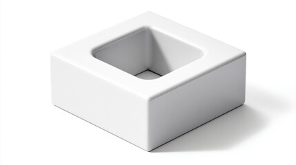 Aufkleber - A minimalist 3d icon of a blank white square frame, clean glossy plastic style, isometric view. Isolated on a white background. 3d illustration.