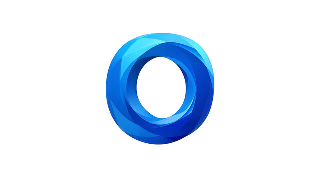 Abstract blue circle torus shape geometric design rendering graphic illustration background image stock photo on transparent background