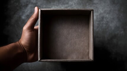 Poster - Hands holding an empty box frame against a neutral background