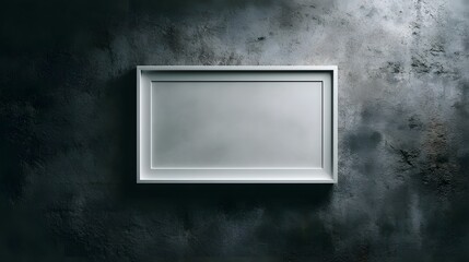 Poster - A white matte frame on a textured concrete wall  long title A simple clean lined white matte frame placed on a neutral textured concrete wall with