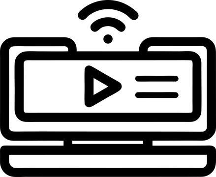 Streaming Video Interface Linear Icon Vector Illustration