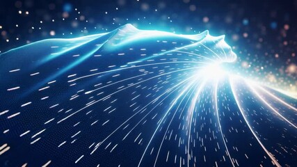 Poster - Abstract Energy Flow:  An abstract visualization of an energy flow, showcasing dynamic lines of light and movement in a sleek and modern composition.